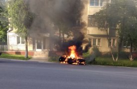 В Туле водитель бросил горящий мотоцикл и сбежал
