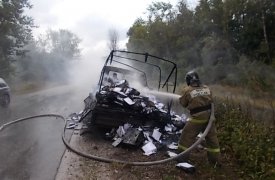 В Татарском хуторе Тульской области сгорела «Газель»