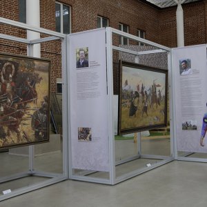 В атриуме Тульского кремля открыли выставку «Куликовская битва в изобразительном искусстве»
