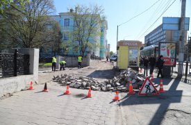 В Туле ремонтируют тротуары