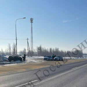 В Веневском районе на трассе М-4 опрокинулся Hyundai: один человек госпитализирован