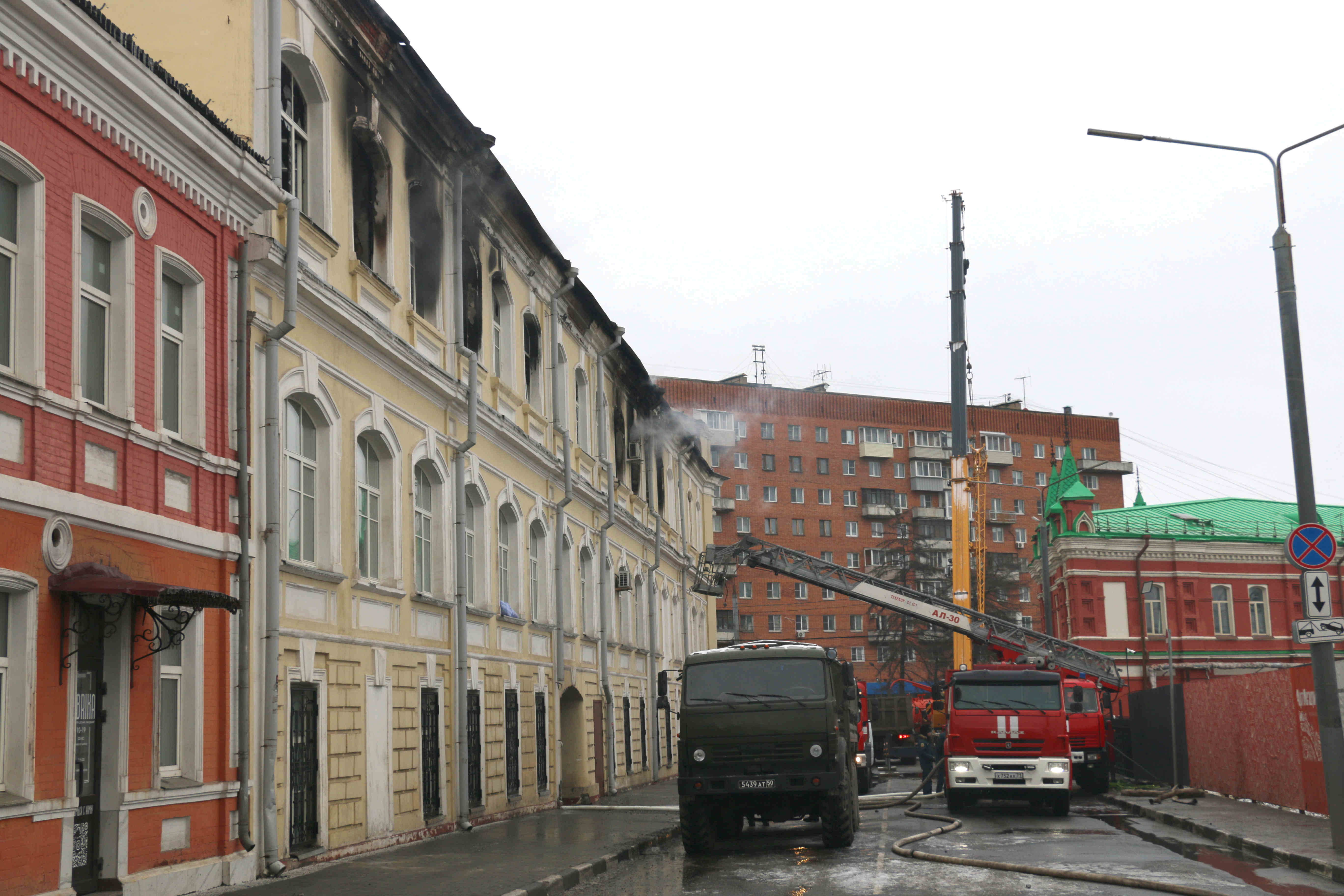 В Туле сгорел военный госпиталь на Советской