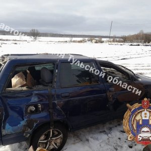 Под Тулой водитель «Богдан 2111» вылетел в кювет