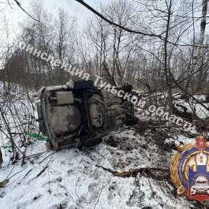 Пьяный водитель  Nissan улетел в кювет в Киреевском районе Тульской области