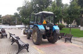 В сквере у драмтеатра и Могилевском сквере ведется ремонт